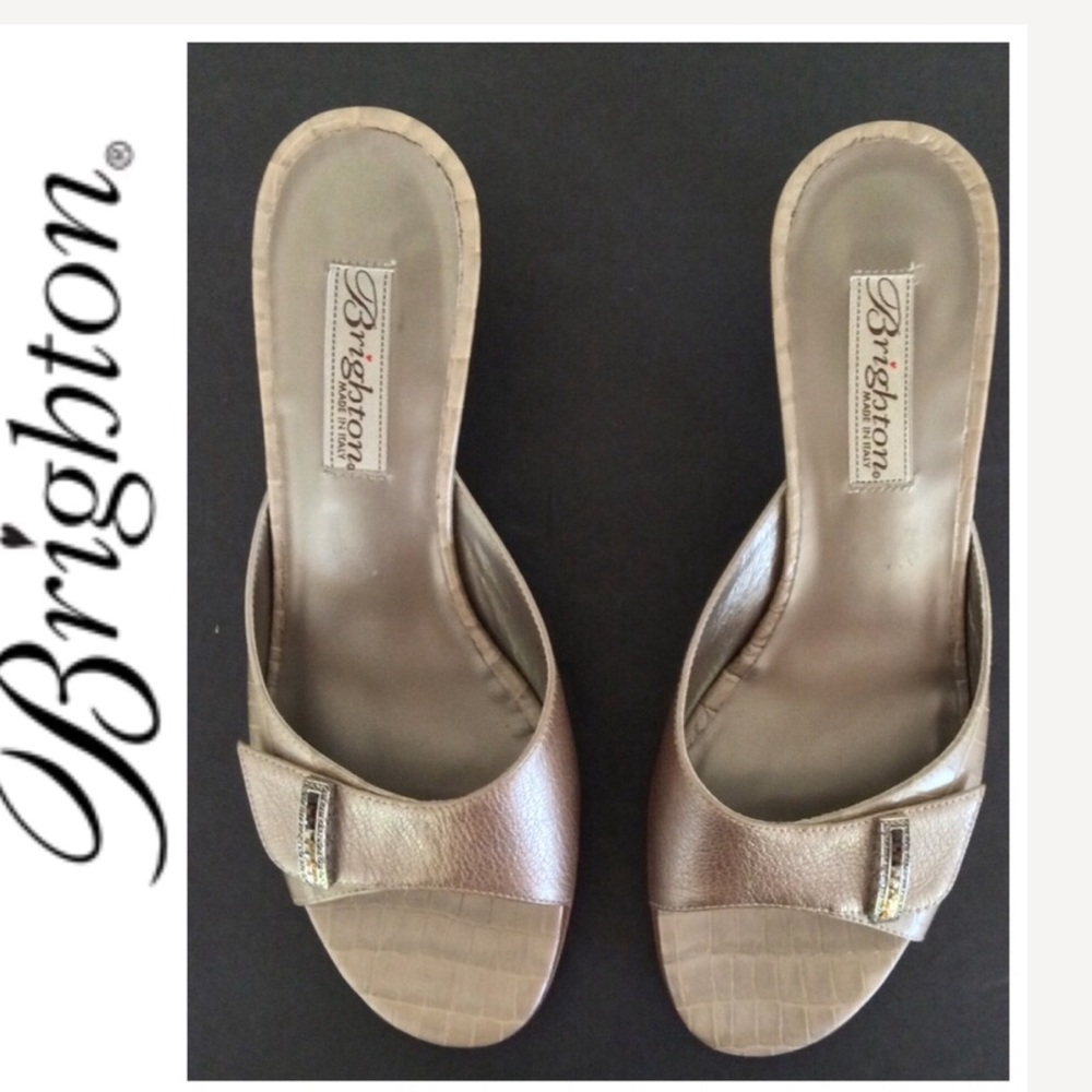 BRIGHTON LEATHER JEWELED SANDAL - Picture 1 of 8